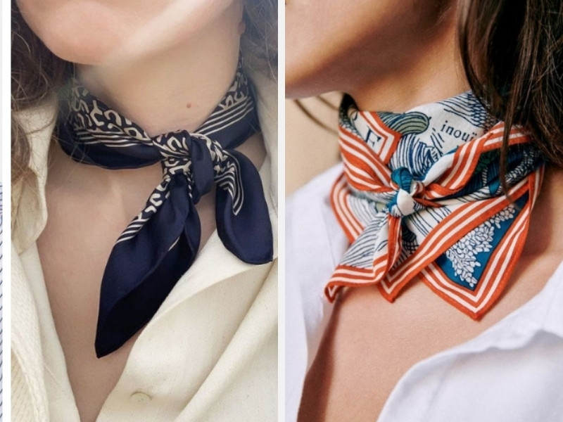 Kết hợp áo sơ mi cùng khăn vuông